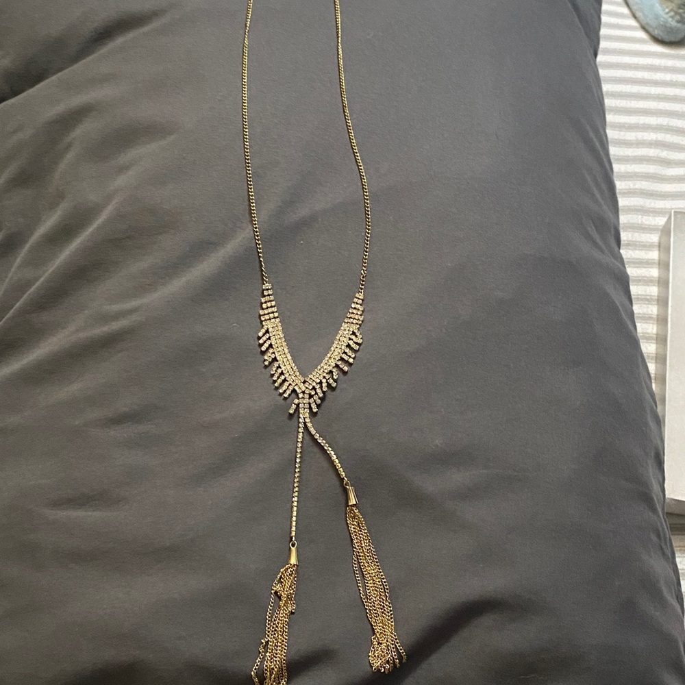 Natasha Couture Gold Necklace with Black Details - Picture 6 of 8
